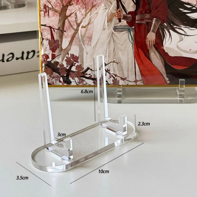 1Pc Simple HD Transparent Acrylic Badge Holder Japanese Anime Game Card Brick Photocard Postcard Display Stand Desk Decoration