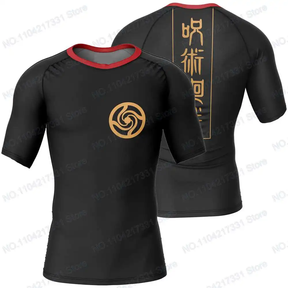 Jujutsu Kaisen Anime Rash Guards Surfing Jersey Beach Shirts Swimwear Diving Gym Shorts MMA BJJ Men Jiu Jitsu Fitness Sets