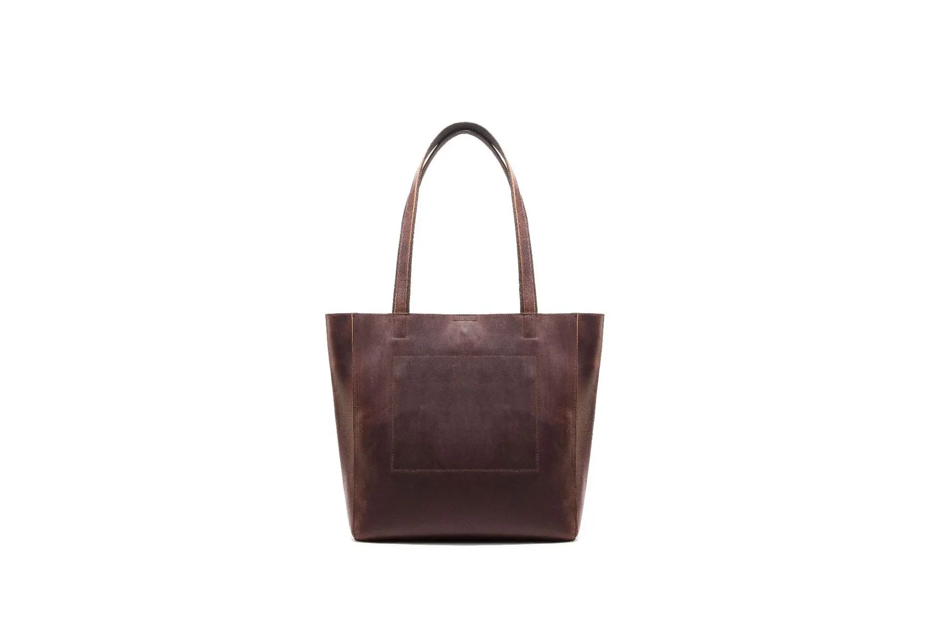 Vintage Crazy Horse Leather Tote Bag Men's Genuine Leather Large Capacity Shopping Bag Classic Computer Bag