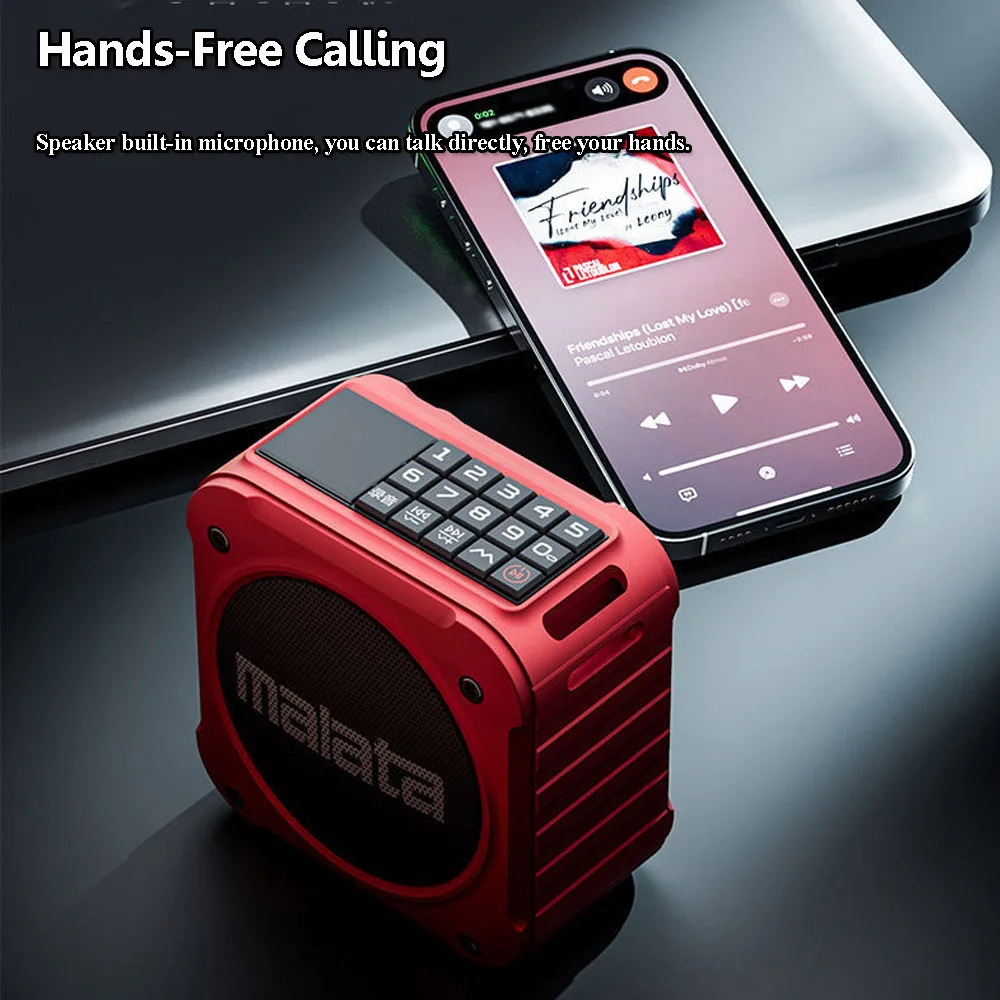 Mini Pocket Bluetooth Speaker Outdoor 8W High Power Soundbar Wireless  MP3 Music Player Recorder Support U Disk Dual TF Card