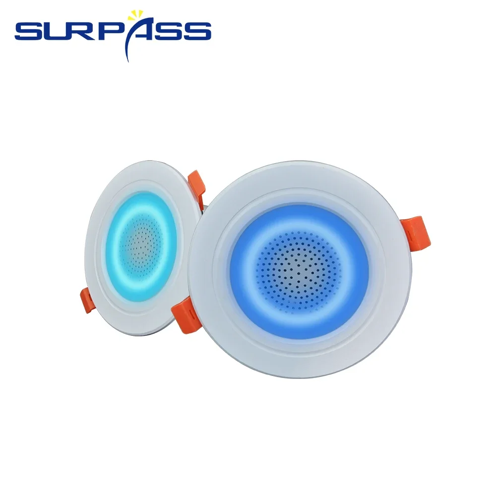 3Inch 5W Downlight Bluetooth Plafond Speaker Tws Muziek Led Speaker Lamp Full Range Luidsprekers Met Kleurrijke Verlichting Afstandsbediening controle