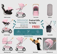 Poussette bébé 3 en 1, landau léger, poussette portable, poussette pour nouveau-né, siège auto bébé avec nacelle 2