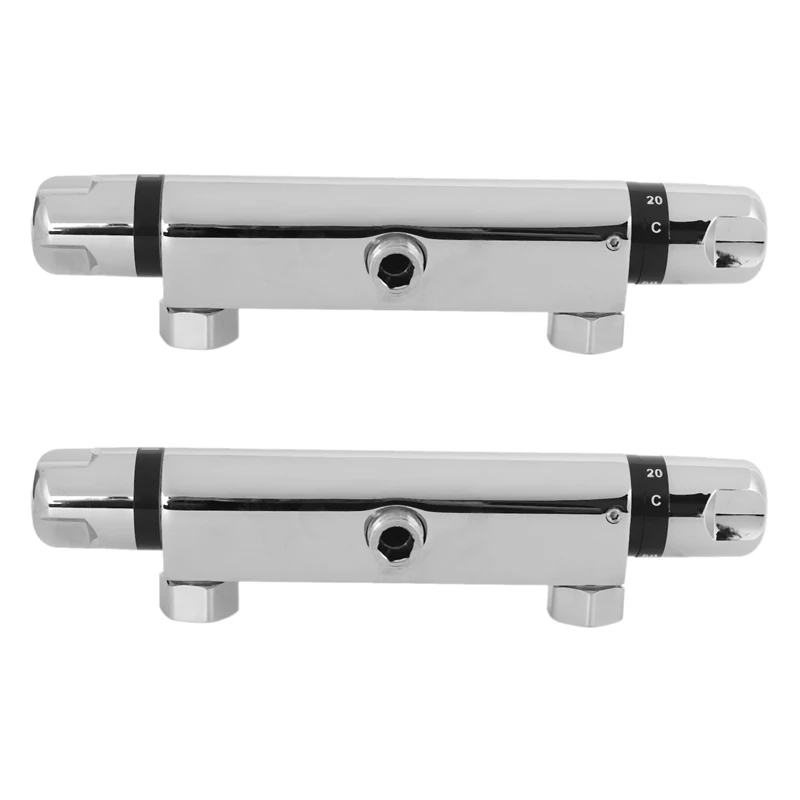 

2X Chrome Thermostatic Bar Shower Mixer Valve Anti Scald Tap