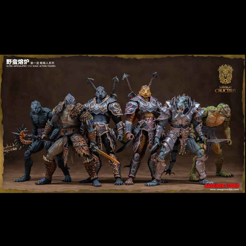 Тигель Savage 1/12, экшн-фигурка Варвара комodo, дракон, ящерица, шея, четырёхсемена, игрушки