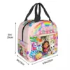 Custom Animated Anime Movies Gabbys Dollhouse Portable Lunch Boxes Women Multifunction Cooler Thermal Food Insulated Lunch Bag 4