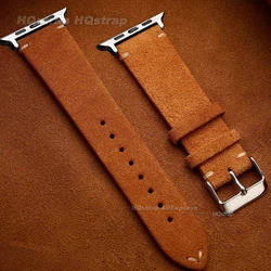 Luxurious Hand - Sewn Suede Strap - Ultra2 45mm 49mm (Yellow Brown)