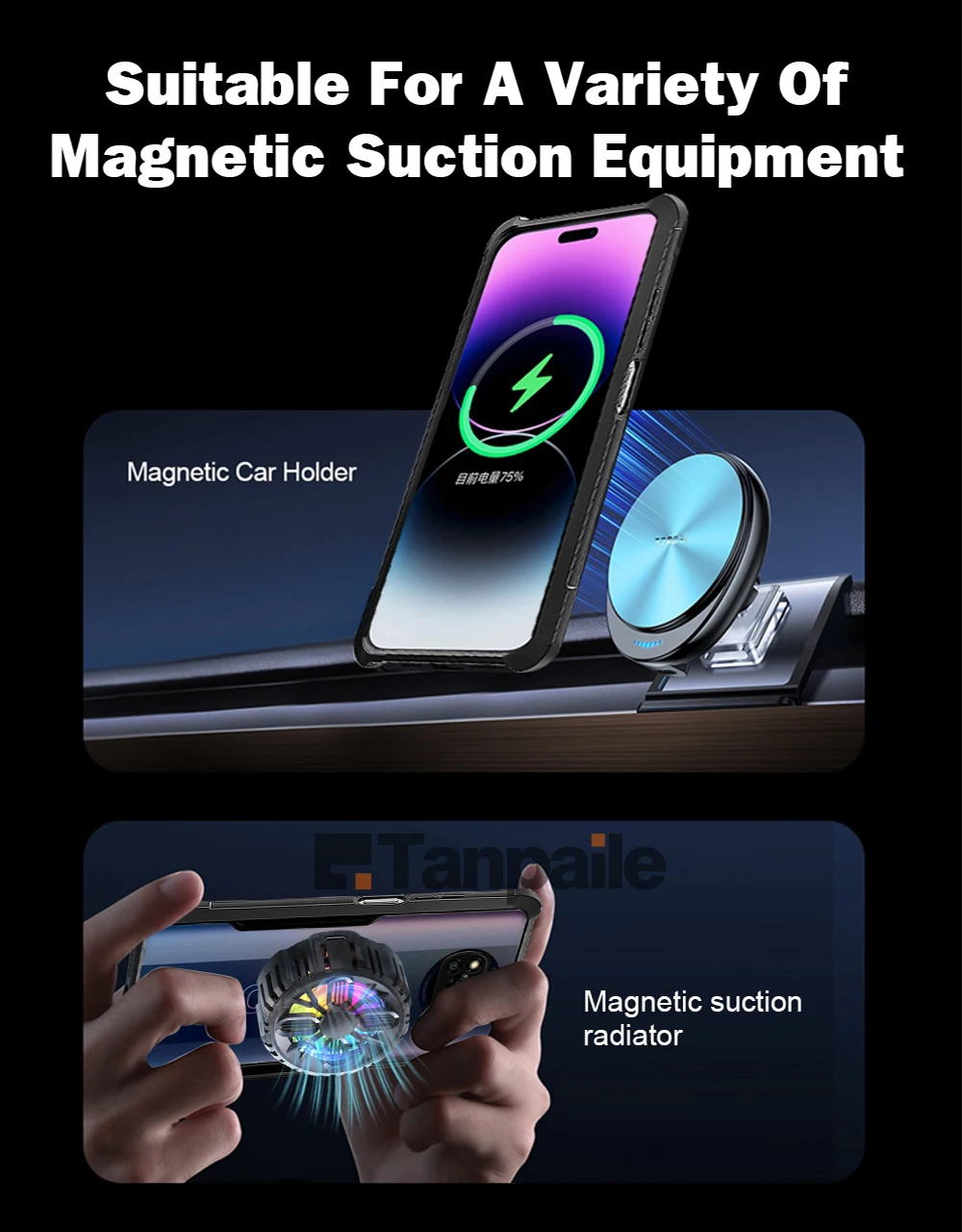 Ultra Thin Magnetic Shockproof TPU Phone Cover - Transparent Bumper Case
