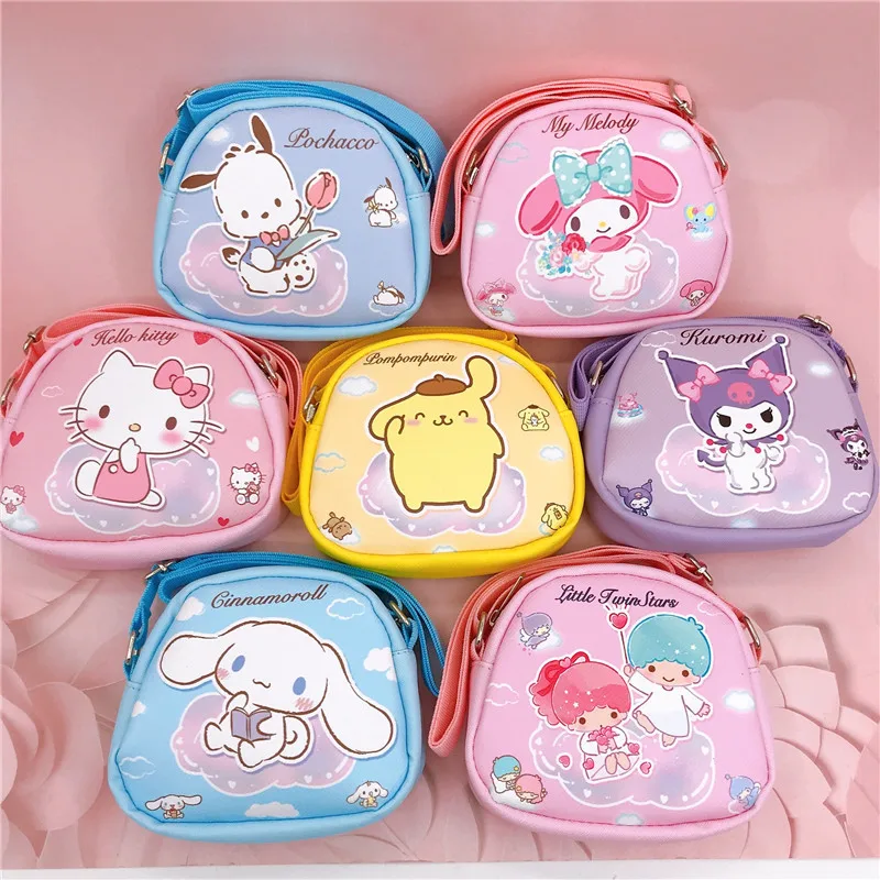 

Kawaii Sanrio сумка-мессенджер Kuromi Cinnamoroll My Melody аниме сумка с двусторонней печатью Женская клавиша