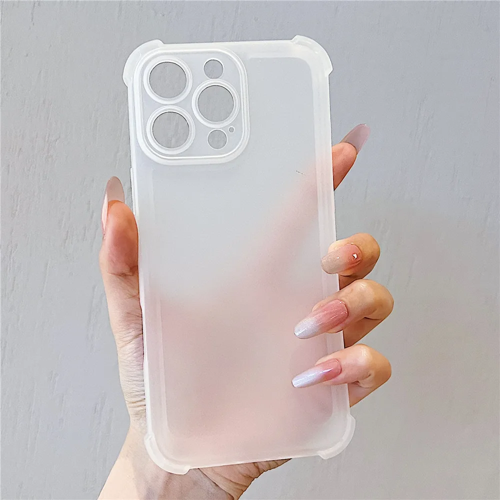 Shockproof Matte Silicone Phone Case with Bumper Back Cover