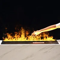 European Style Multi Color LED Simulation Carbon Flame Voice Activated Embedded 3D Fogging Electric Fireplace 1