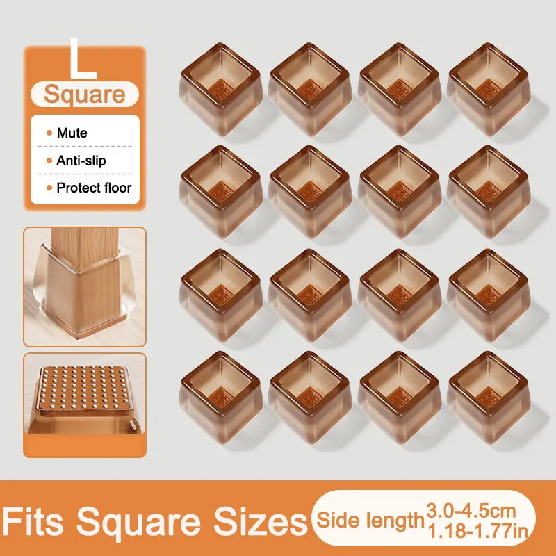 Silicone Furniture Leg Protectors with Felt Pads - Floor-Safe Chair and Table Foot Covers (24/4 Pack)