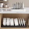 Expandable Pot and Pan Organizer Rack Stainless Steel Pot Lids Organizer Kitchen Pan Organizer for Cabinet Cookware Dish Rack 6