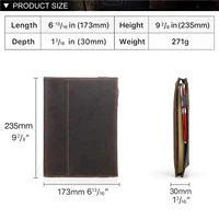 A5 Retro Notebook Soft Leather Padfolio Ring Binder Loose-Leaf Paper for Students Business Office School Stationery Supplies 6