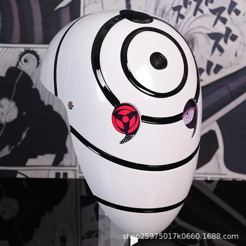 Naruto Anime Helmet mask eyes shining Cosplay Uchiha Obito Shine Mask Akatsuki Sharingan Cartoon Shine Highly Imitative toy Mask