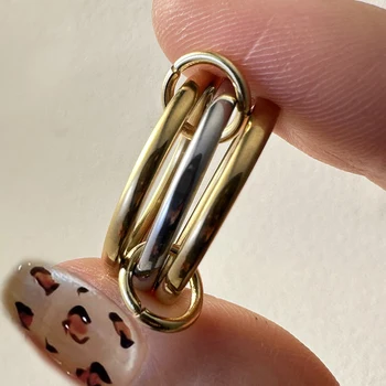 Anelli impilabili Acciaio inossidabile Design bicolore Minimalista Tre pezzi Taglia 5-13 Spinelli Kilcollin Anello per gioielli da donna Nuovo