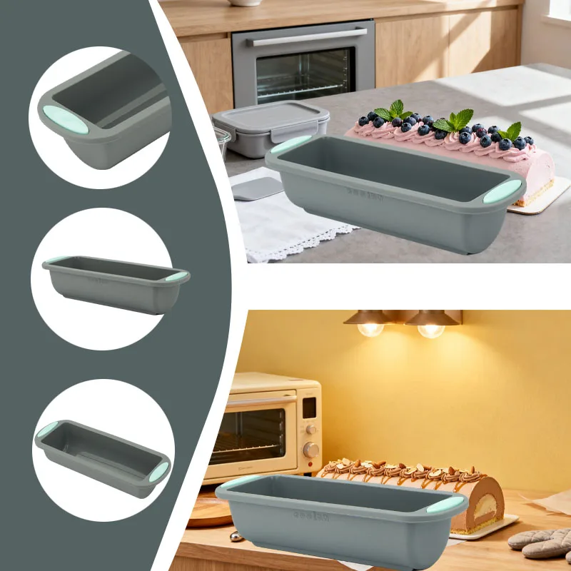 Large Non-Stick Silicone Loaf Pan - Professional Bakeware for Cakes, Pies, and Breads