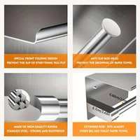 ที่ใส่กระดาษชําระติดผนังสแตนเลสพร้อมชั้นวาง - อุปกรณ์ห้องน้ําที่มีสไตล์ที่ช่วยประหยัดพื้นที่ 6