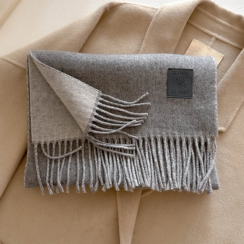 Winter Wolle Schal für Frauen Lange Warme Kaschmir Schal Wrap Solide Dame Schals Hijab Weibliche Pashmina Bandana Kopf Schals Stola – Detail 20