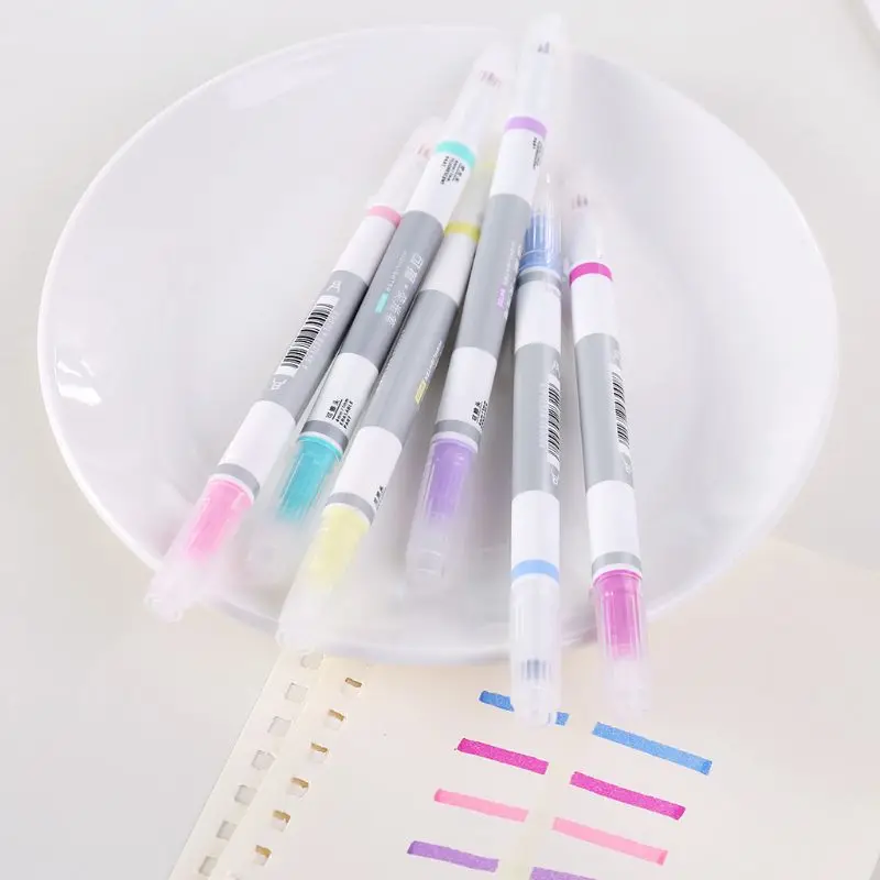 E9LB 6 개/대 지울 수있는 형광펜 펜 마커 파스텔 액체 분필 형광 연필 드로잉 편지지
