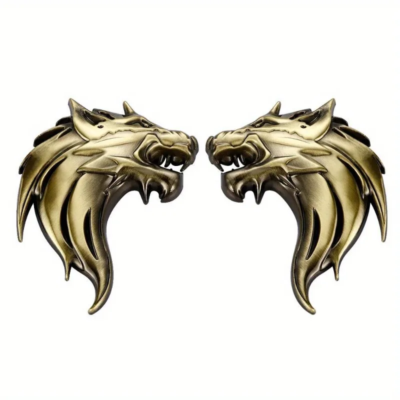 1개 울프 울버린 헤드 3D 메탈 자동차 오토바이 로고 엠블럼 배지 스티커 DIY 신제품 건 실버 브론즈 3색 자동차 스타일링