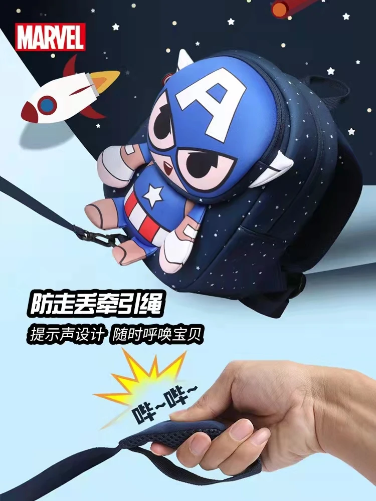 2022 Disney New Kindergarten Bag For Boys Spider Iron Man Captain America Primary School Student Shoulder Orthopedic Backpack