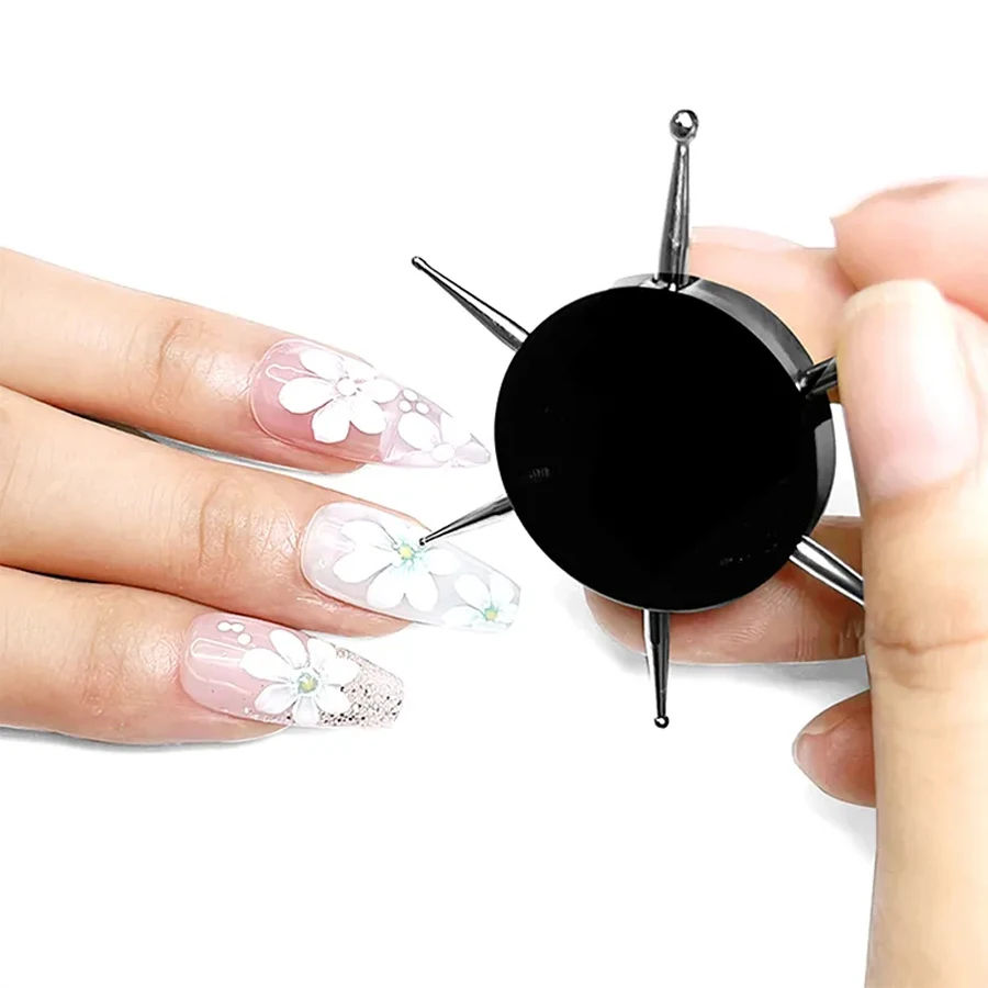 1Pcs Nail Art Dotting Tools Disc Nail Drill Point Nail Tools Dot Painting Tools Nail Point Drill Pen 6