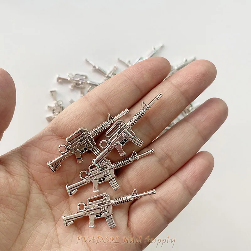 3d Alloy Gun Nail Art Charms With Crystal Rhinestones,luxury Gun Shaped Nail  Art Diy Nail Salon,nail Art Supplies Acrylic Nails - Temu