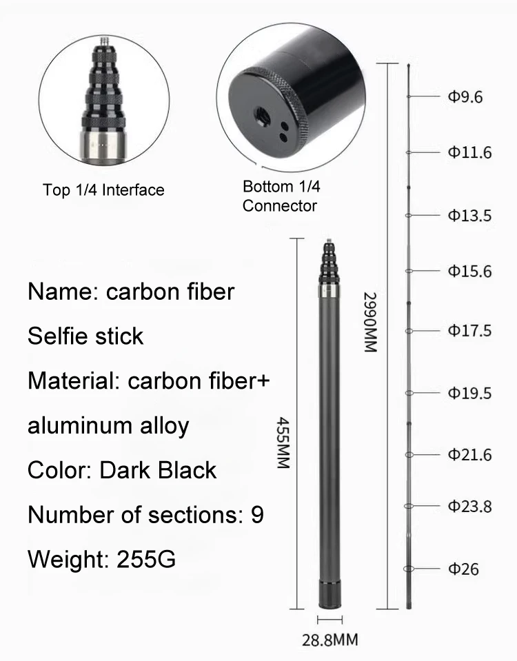 Stick, Tripé Extensível, Edição Estendida, Invisível, Go Pro, 3m, Insta360, X3, X2