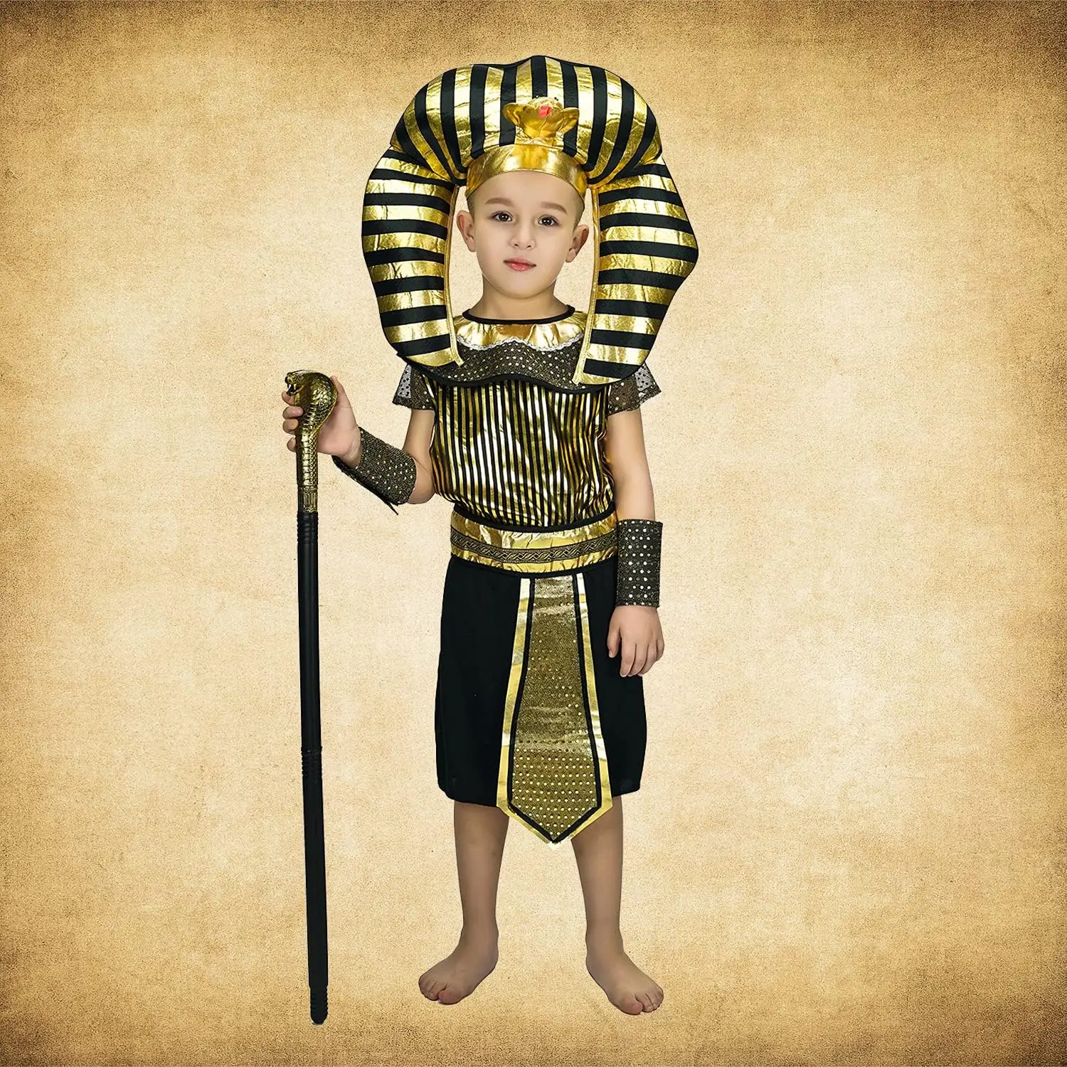 Kids Girls Boys Egyptian Pharaoh Costume Halloween Party Cosplay Clothing For Children Fancy Dress - Image 3