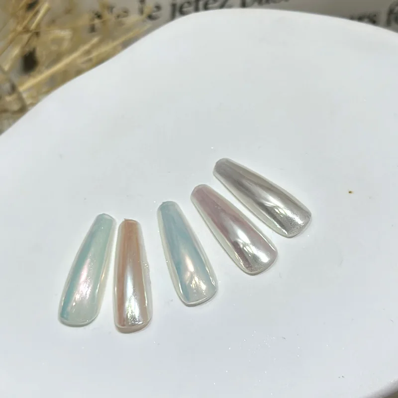 TSZS White Chrome Pearl Nail Powder Shimmer Glitter Wedding Bride Nail Design Rubbing Dust Mirror Effect Fairy Powder DIY