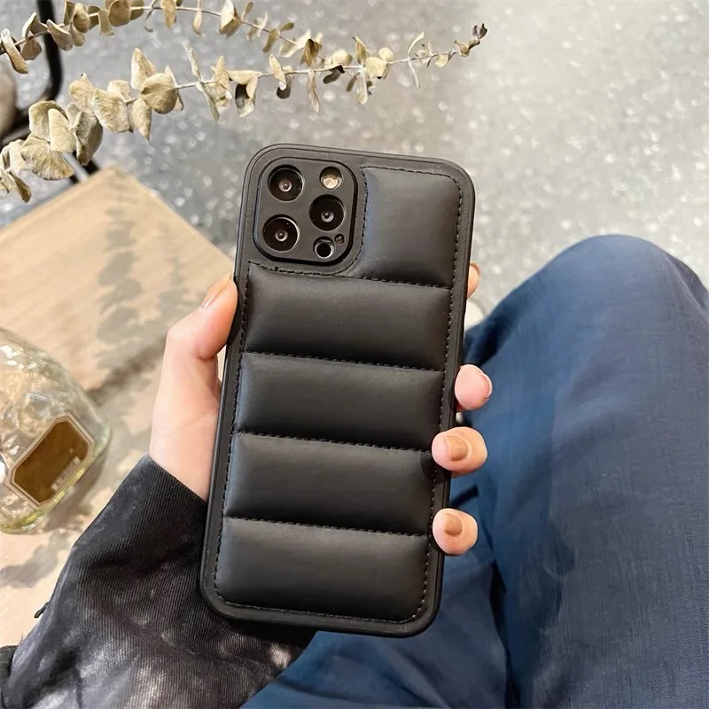 Puffer Phone Case for IPhone 15 14 13 Series Winter comfortable Phone Cover Case Down Jacket,phone case,iphone case,phone protector cover