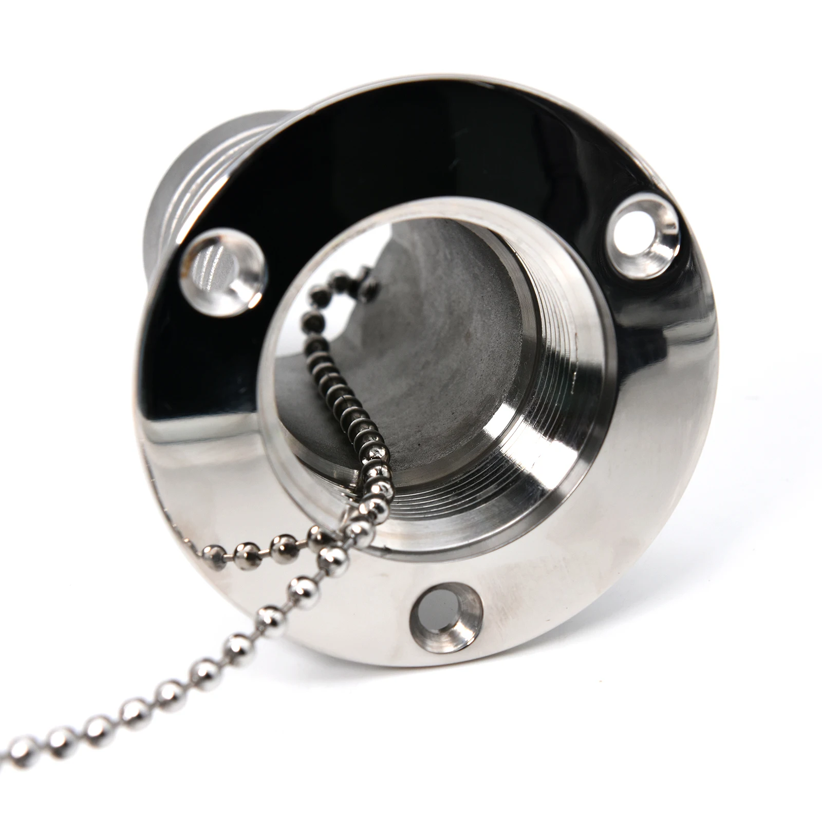 Stainless Steel 316 Deck Filler Cap - Mirror Polish Marine and RV Hardware for Gas, Diesel, Fuel, and Waste Water