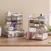 Clear Desk Organizer, Desk Accessories Holder with Drawers,Makeup Brush Storage Organizer for Office School Home Supplies 3