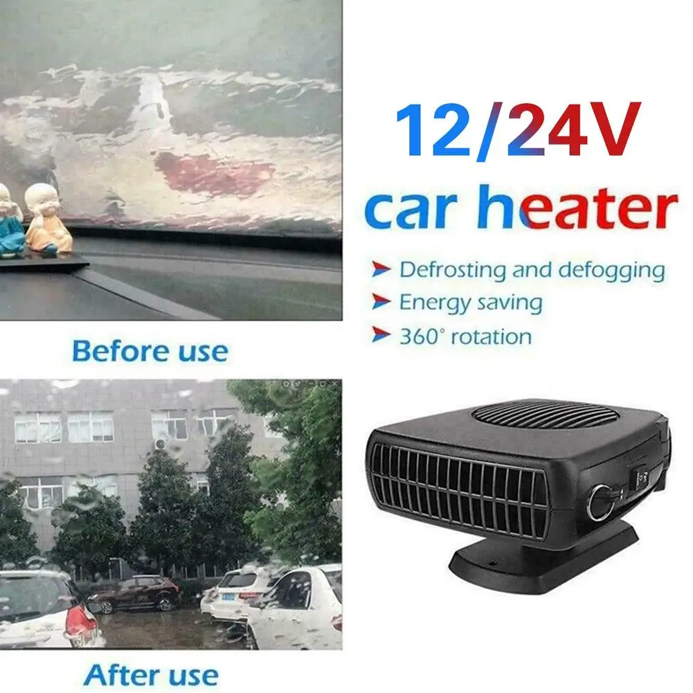 200W 12V/24V Portable Fan 2 IN Coog 1 Heater Electric Auto Car Windshield Anti-Fog Heating Defrost_voghion.com