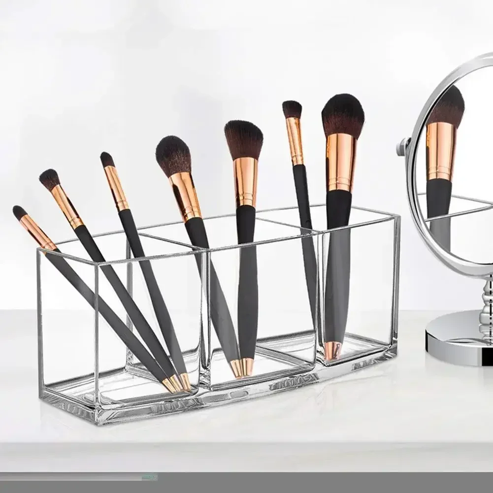 Acrylic Cosmetic Storage Box Makeup Brush Holder Organizer Lipstick Eyebrow Pencil Bathroom Storage Display Stand Diamond 5
