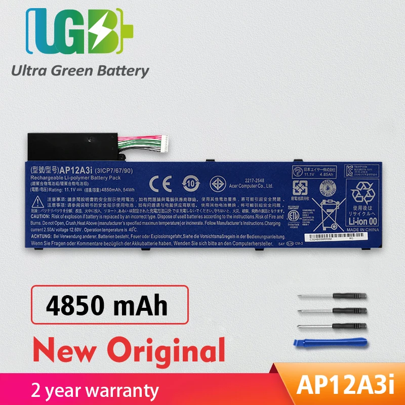UGB новый оригинальный AP12A3i Аккумулятор для Acer Iconia W700 Aspire Timeline Ultra U M3-581TG AP12A4i