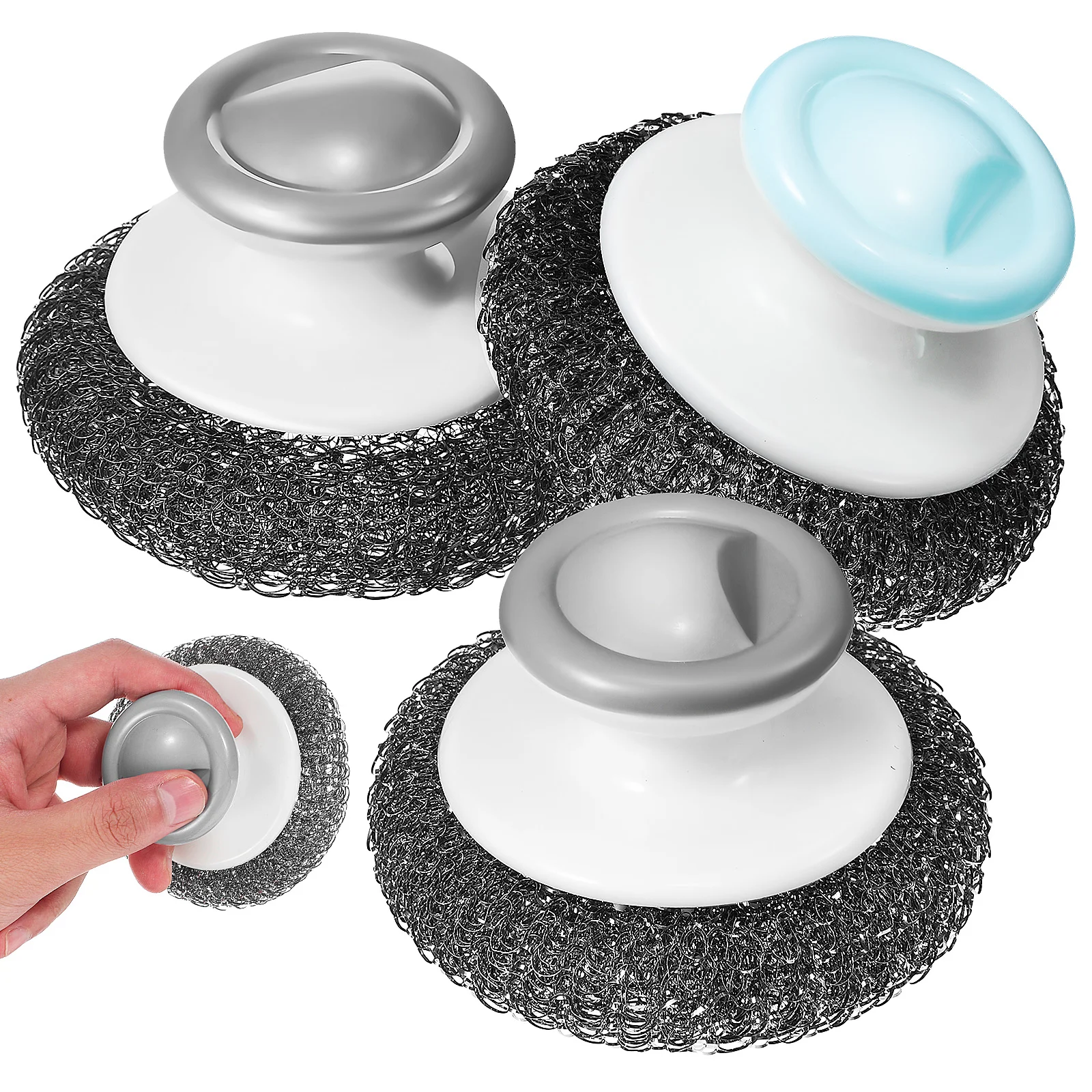 

3pcs Stainless Steel Scrubbers Dish Cleaning Pan Scrubber Kitchen Supplies