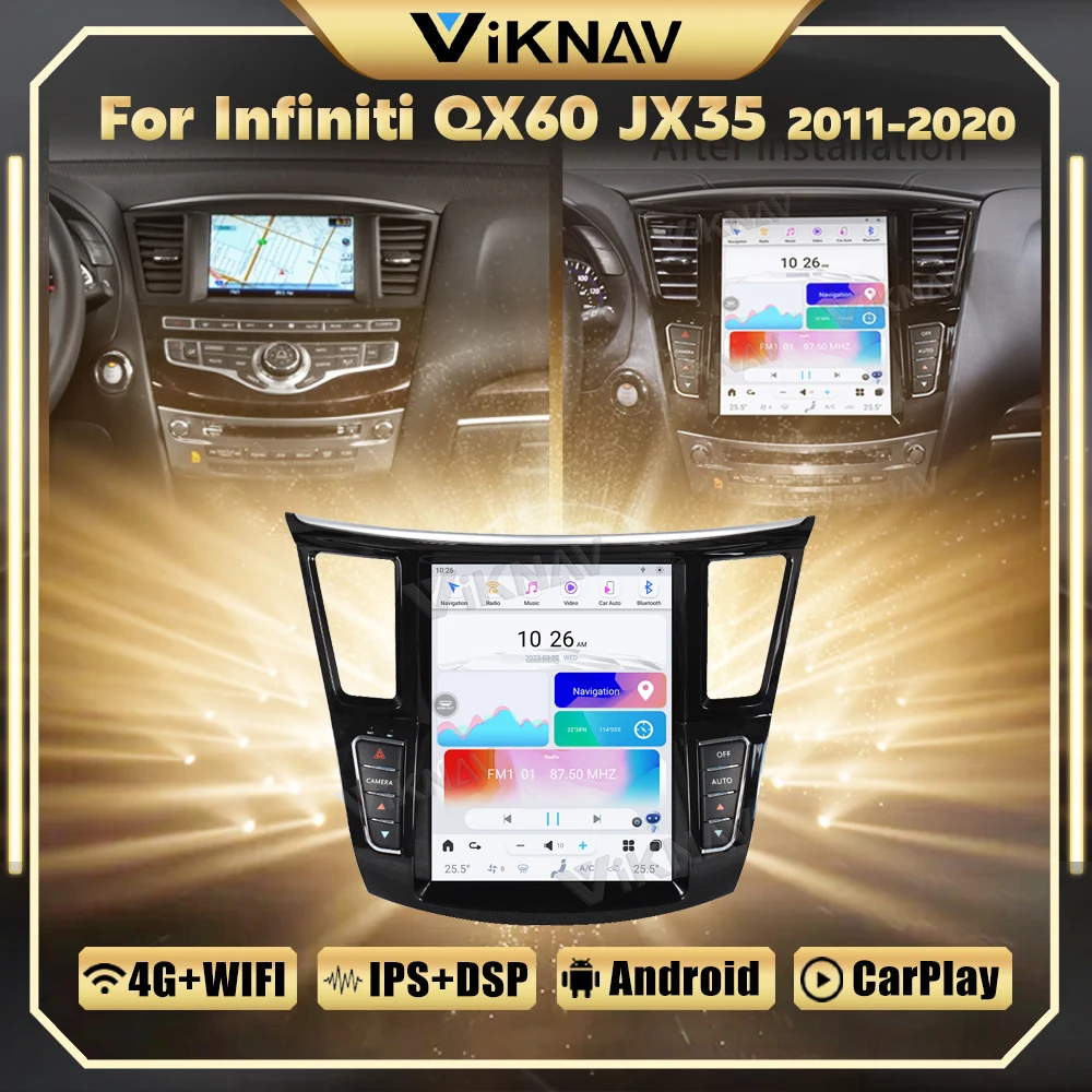

12.3 Inch Android11 Car Radio Upgrade For Infiniti QX60 JX35 2011-2020 Multimedia Player GPS Stereo Replacement Touch Screen
