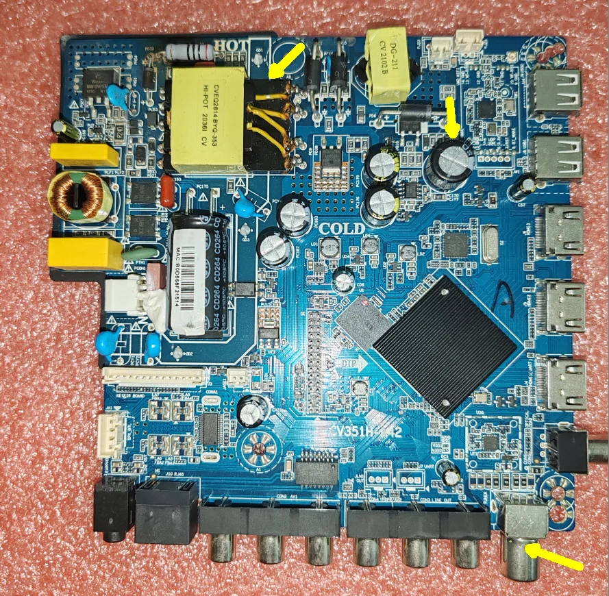 CV351H-A42 와이파이 네트워크 TV 마더보드, DDR 1G + EMMC, 8g 메모리, 5 가지 다른 사양