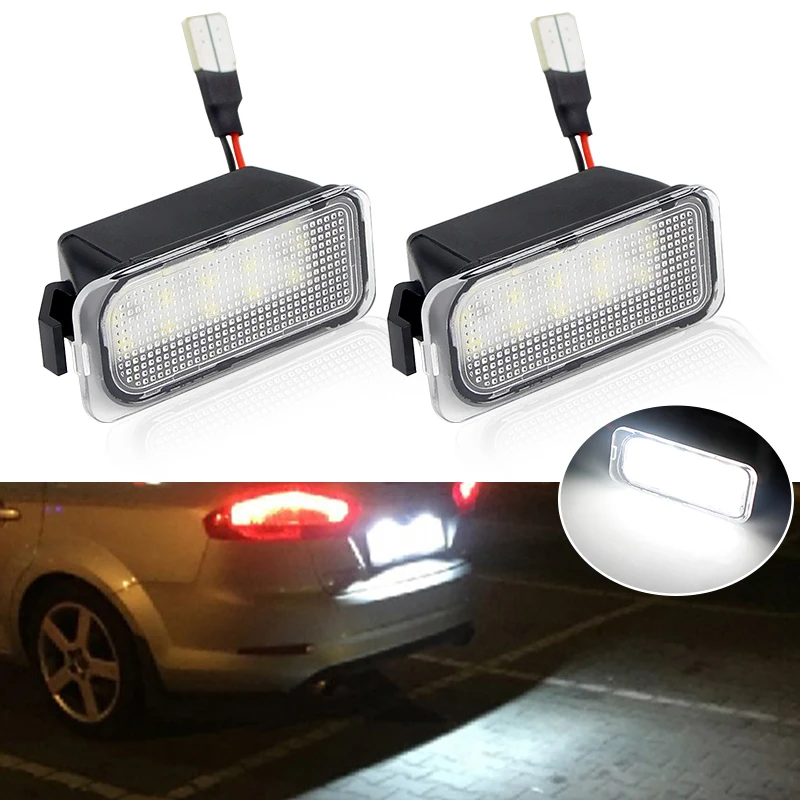 LED Luci Targa Canbus 6500K Per Ford Fiesta, Focus, Kuga, Mondeo, C-Max, S-Max, Galaxy, 2 Pezzi 18 SMD, Senza Errori