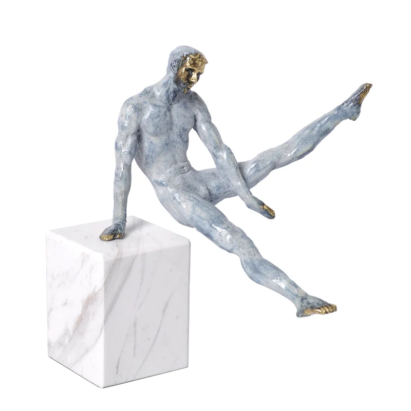 Resin Set Of 2 Gymnastic Men Bookends