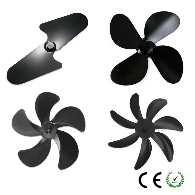 2/3/4/5/7 blades Stove Fan Blade replacement Aluminum alloy Fan Blades Fire Heat Power Saving Burner Fireplace Spare Parts