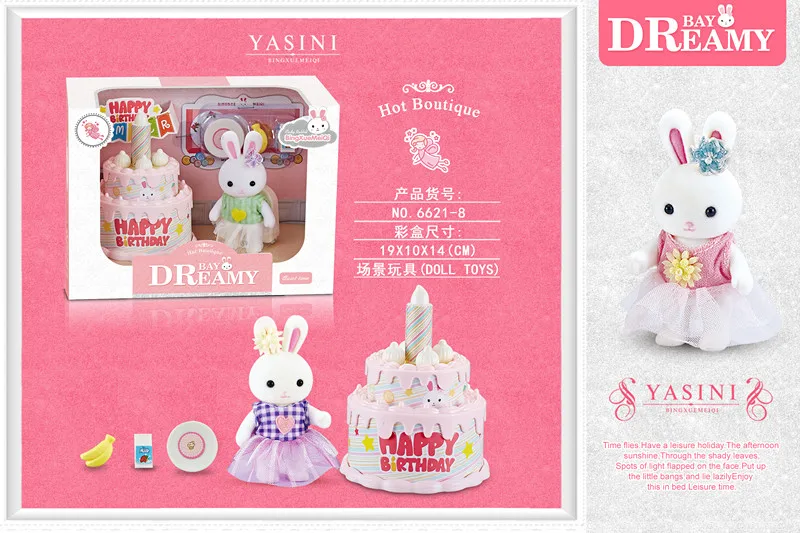 Rabbit Toy Little Rabbit Dress Girl Cute Simulation Scene Toy Playing House Children's Birthday Gift Indoor Parent-child Interaction