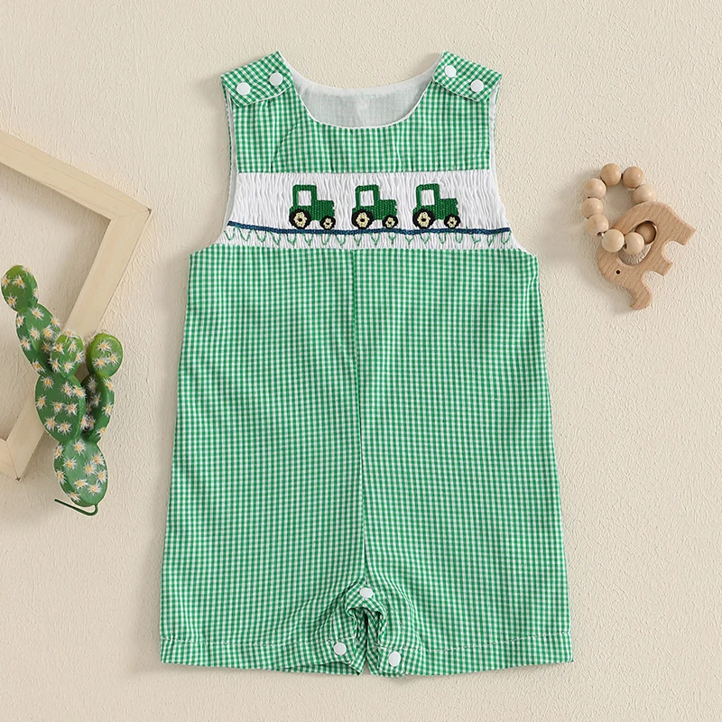0-18M Infant Baby Boys Girls Easter Cute Romper Sleeveless Cartoon Rabbit Embroidery Jumpsuit Newborn Playsuit infant romper