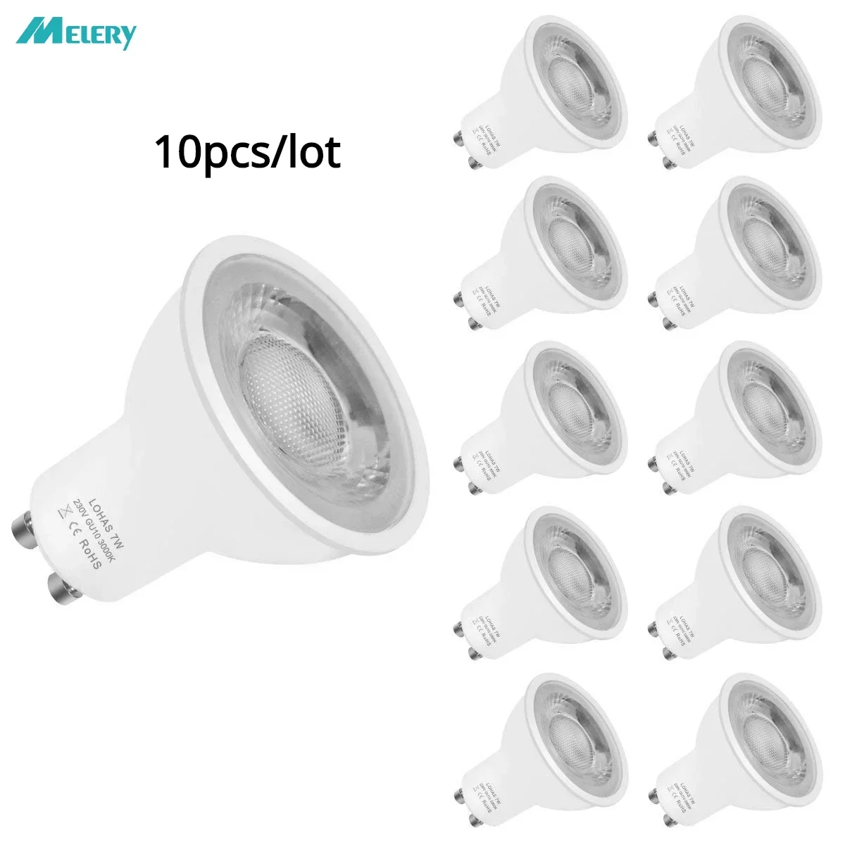 Lampadine A Led 60W Alogene Equivalenti Cob Gu10 7W Day White 3000/6000K 600Lm Faretto Ad Angolo Del Fascio Di 120 Gradi Bulbs-10Pack