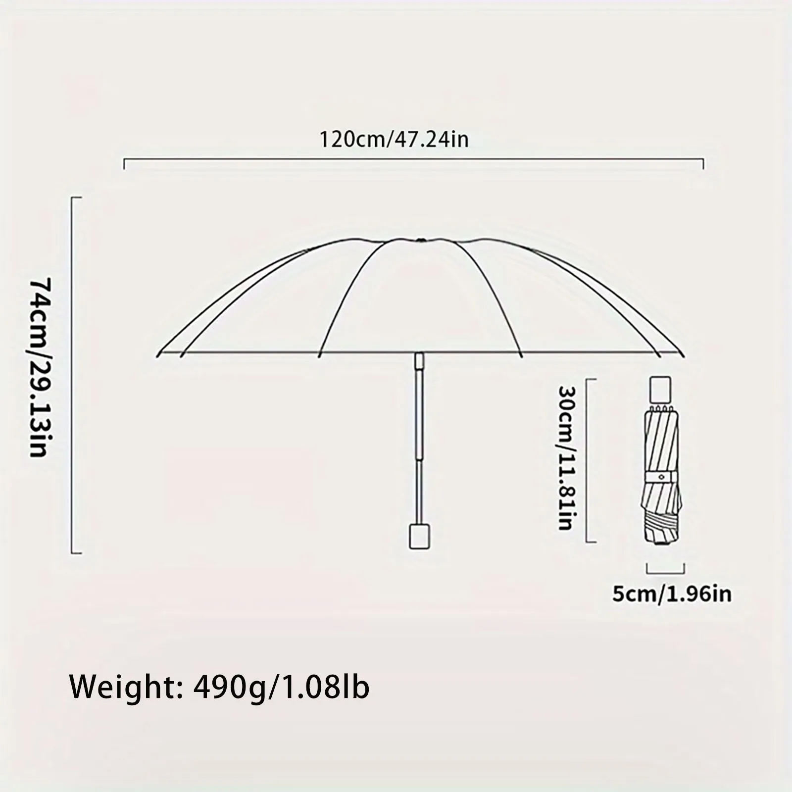 Ten-bone Umbrella 130cm/51.18 Inch Manual Umbrella