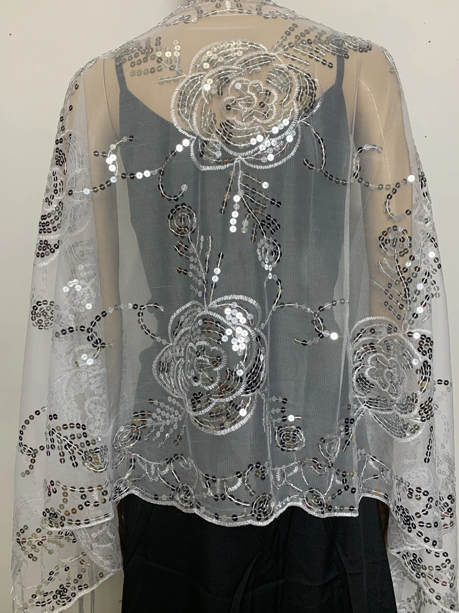 Proumhang Pailletten Schal - Elegantes Abendtuch Mit Glitzersteinen, 190x60cm, Für Hochzeiten & Galas