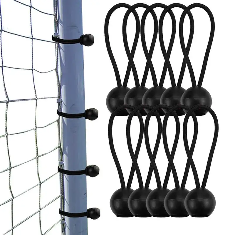 10 Pieces Elastic Tent Fix Cords Black Ball Bungee Loop Strap Tarpaulin Canopy Fixed Rope For Outdoor Camping outdoor tent ropes,camping tent accessories,camping tent fasteners,bungee cords