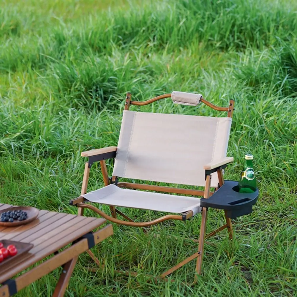 1Pcs Recliner Folding Chair Tray Drink Holder Portable Side Tray Breakfast Black Khaki Beach Chair Cup Holder 3