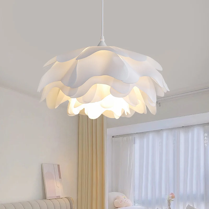 

Flower Pendant Lamps Minimalist Modern Creative Designer's white French Restaurant Light Master Bedroom Petal Children's Fixture